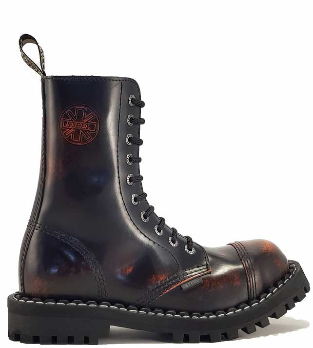 Steel Bakancs 10 Lyuku Narancs Koptatott