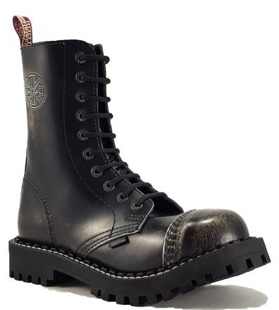 Steel Bakancs 10 Lyukú Fehér Koptatott