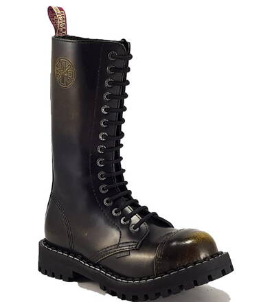 Steel Bakancs 15 Lyukú Sárga Koptatott